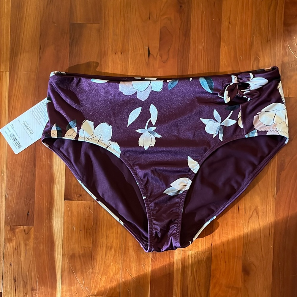 NWT Athleta Aqualuxe Floradora Knot High Waist Bottom Size XL